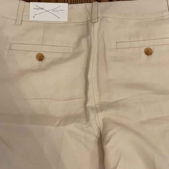 LOFT NWT Original Linen Beige Crop Pants 8 - Picture 6 of 14
